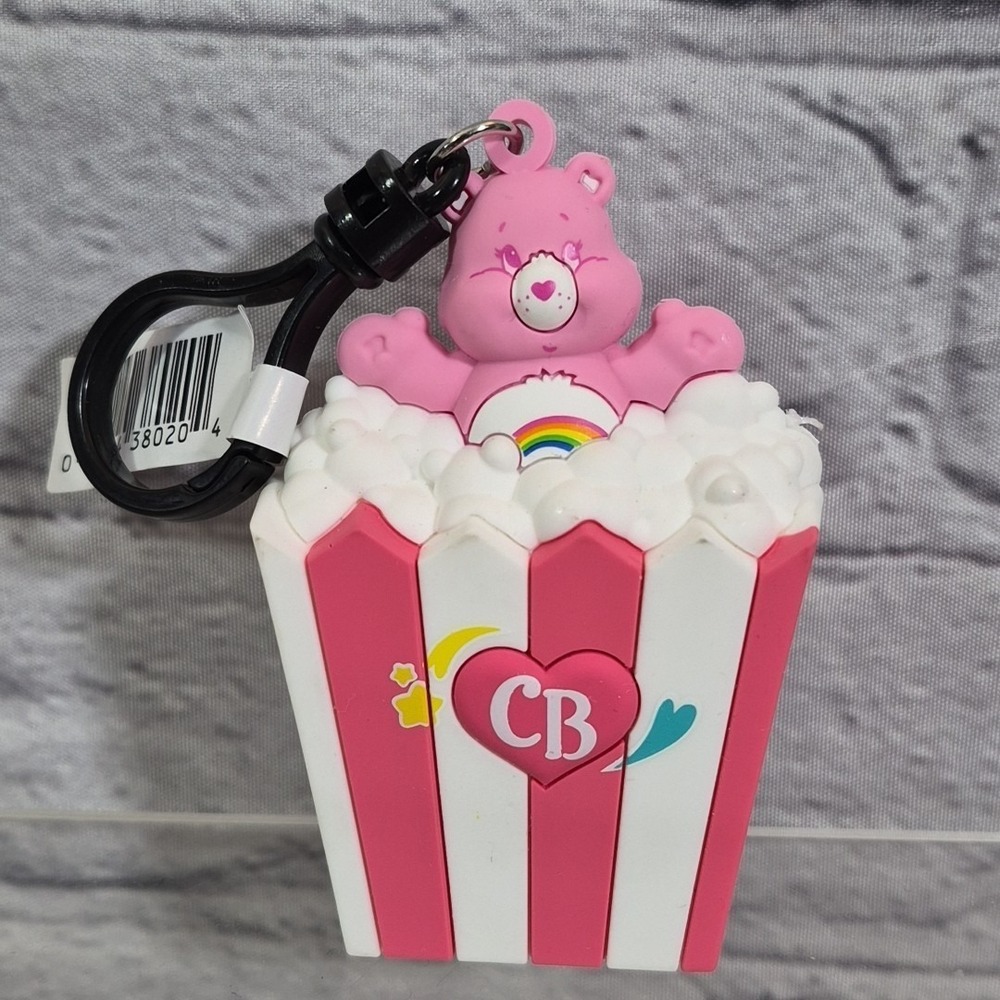 Care Bears Figural Bag Clip Series 2‎ - Cheer Bear With Pop Corn New NWT